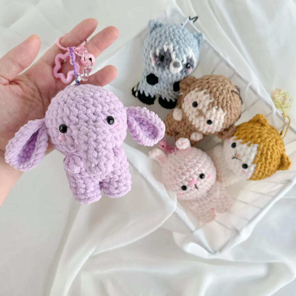 Combo 10 in 1 Animal Friends Keychain Crochet Pattern