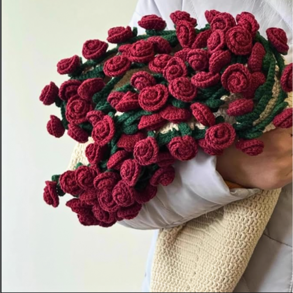 Pink Rose Blanket Crochet Pattern