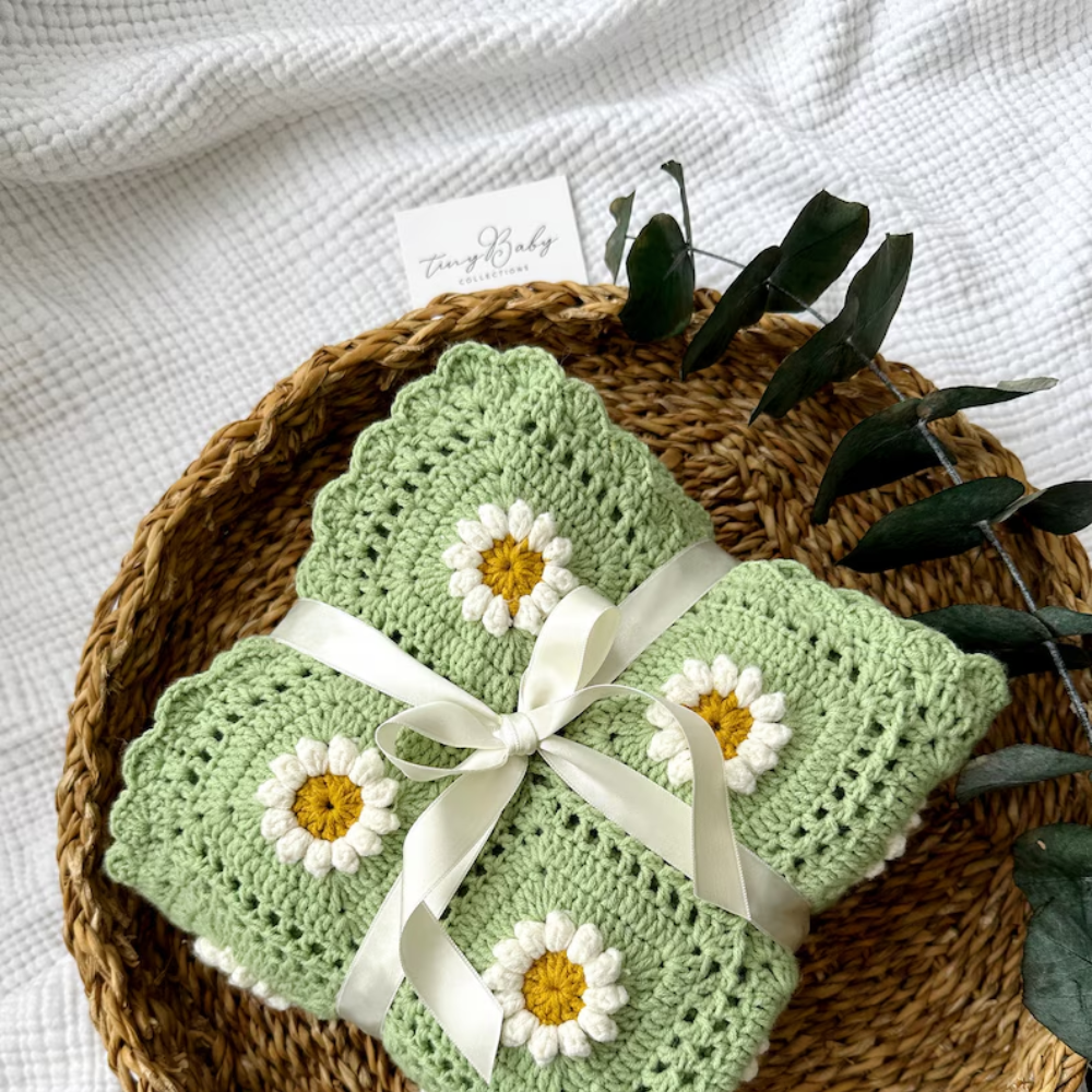 Olive Daisy Blanket Crochet Pattern