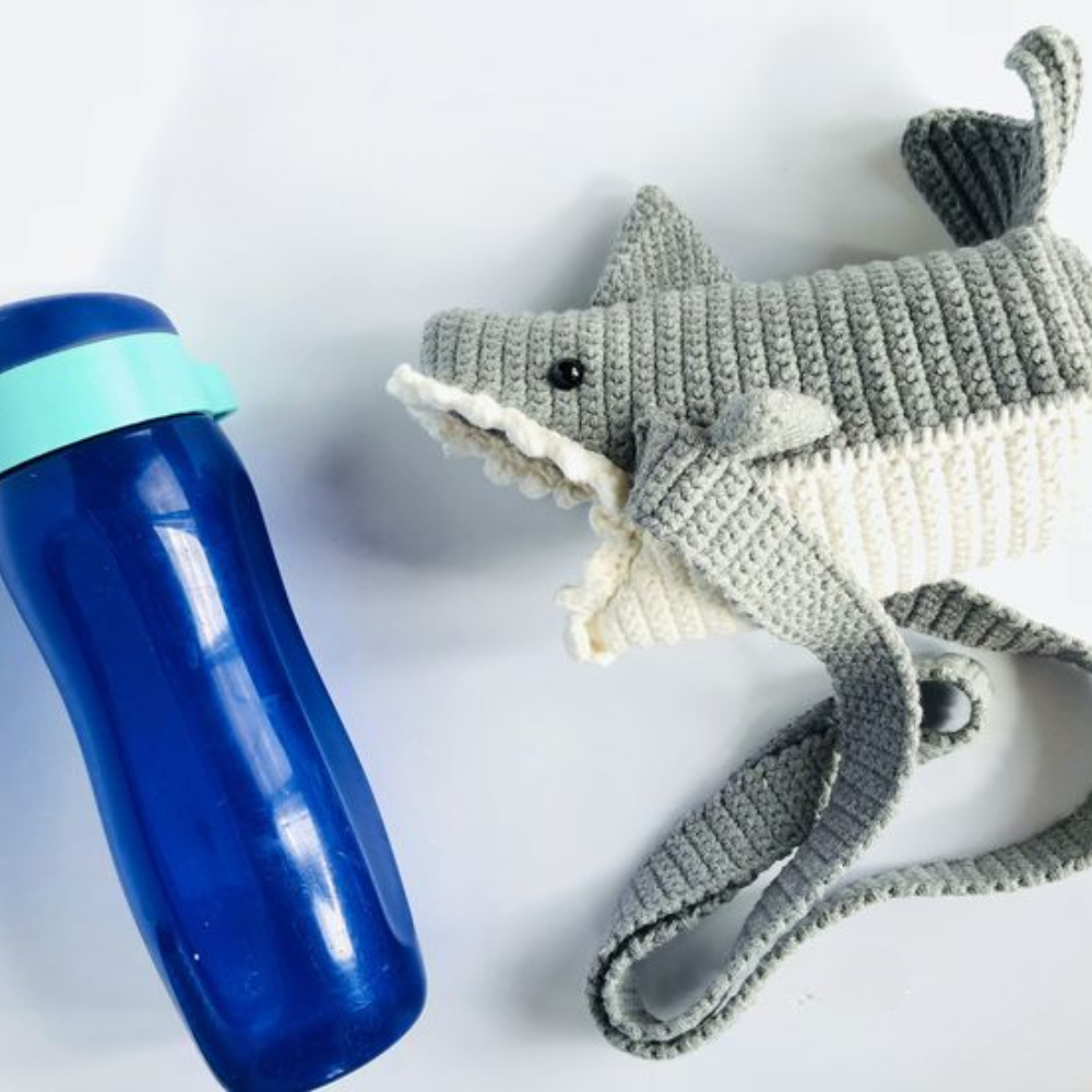 Shark Hug Bottle Cozy Crochet Pattern