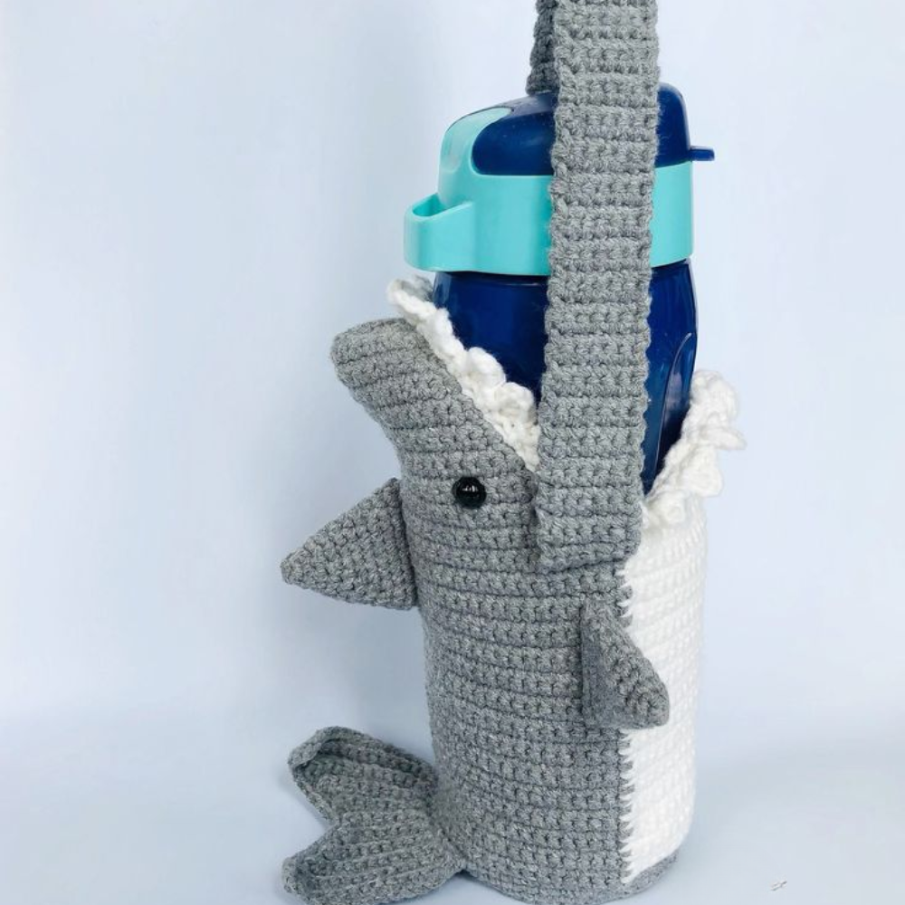 Shark Hug Bottle Cozy Crochet Pattern