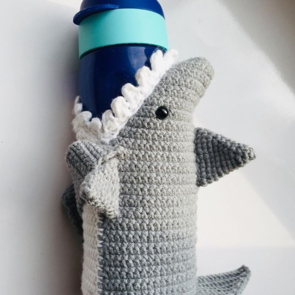 Shark Hug Bottle Cozy Crochet Pattern