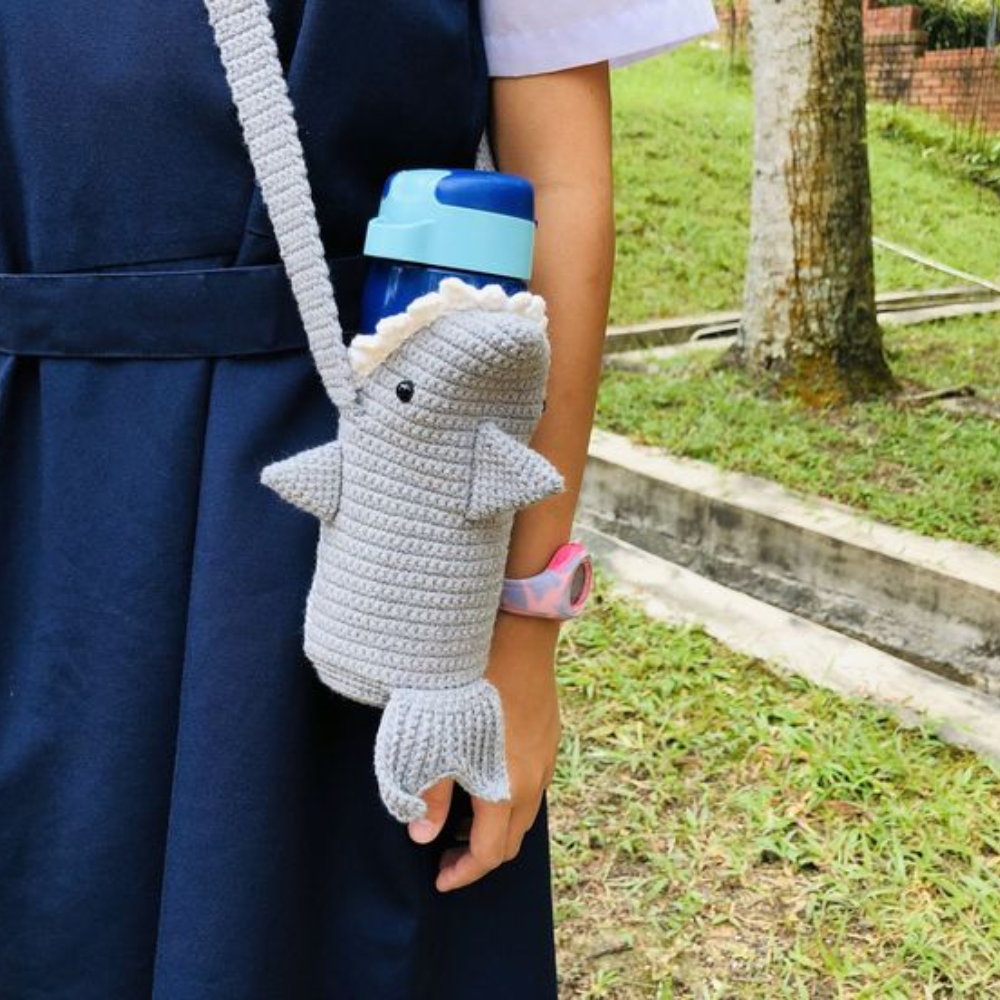 Shark Hug Bottle Cozy Crochet Pattern