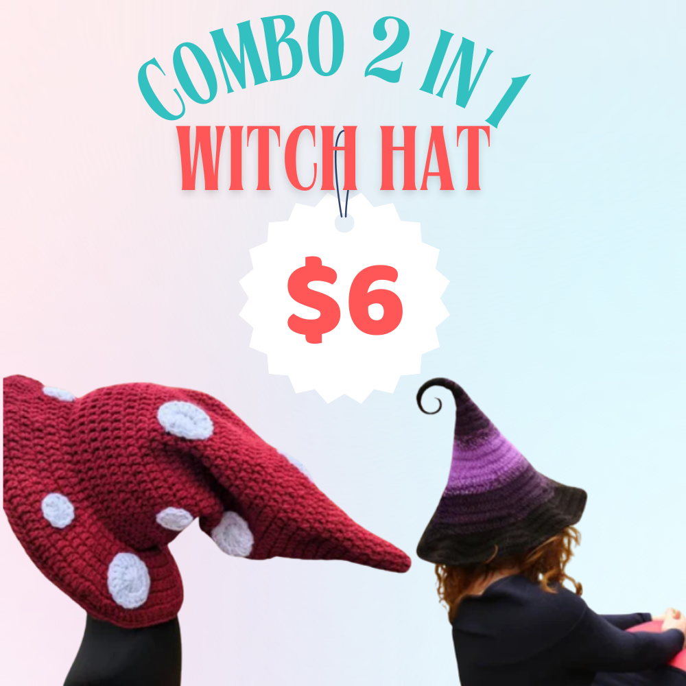Witch Hat Halloween Crochet Pattern Set