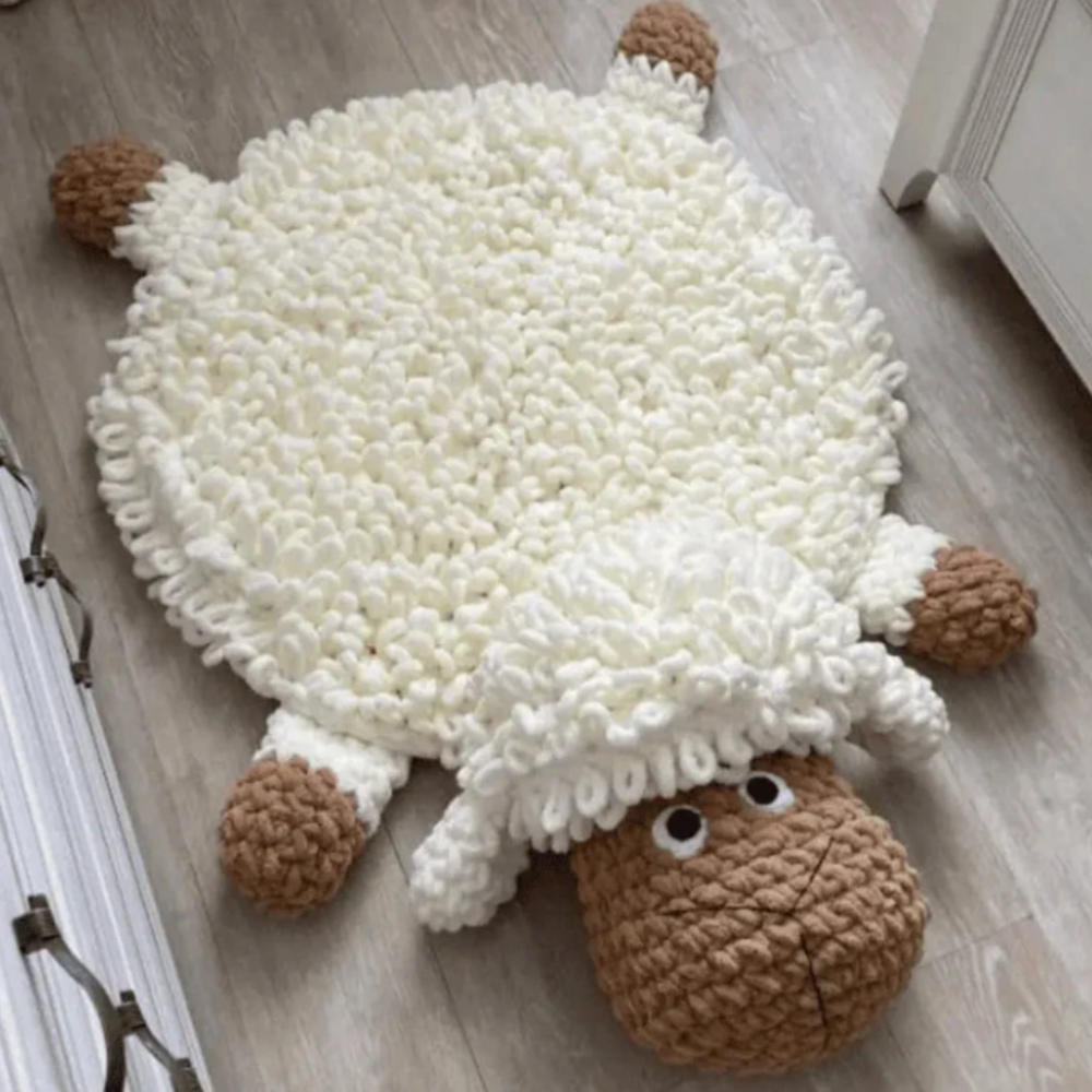 Fluffy Sheep Mat Crochet Pattern