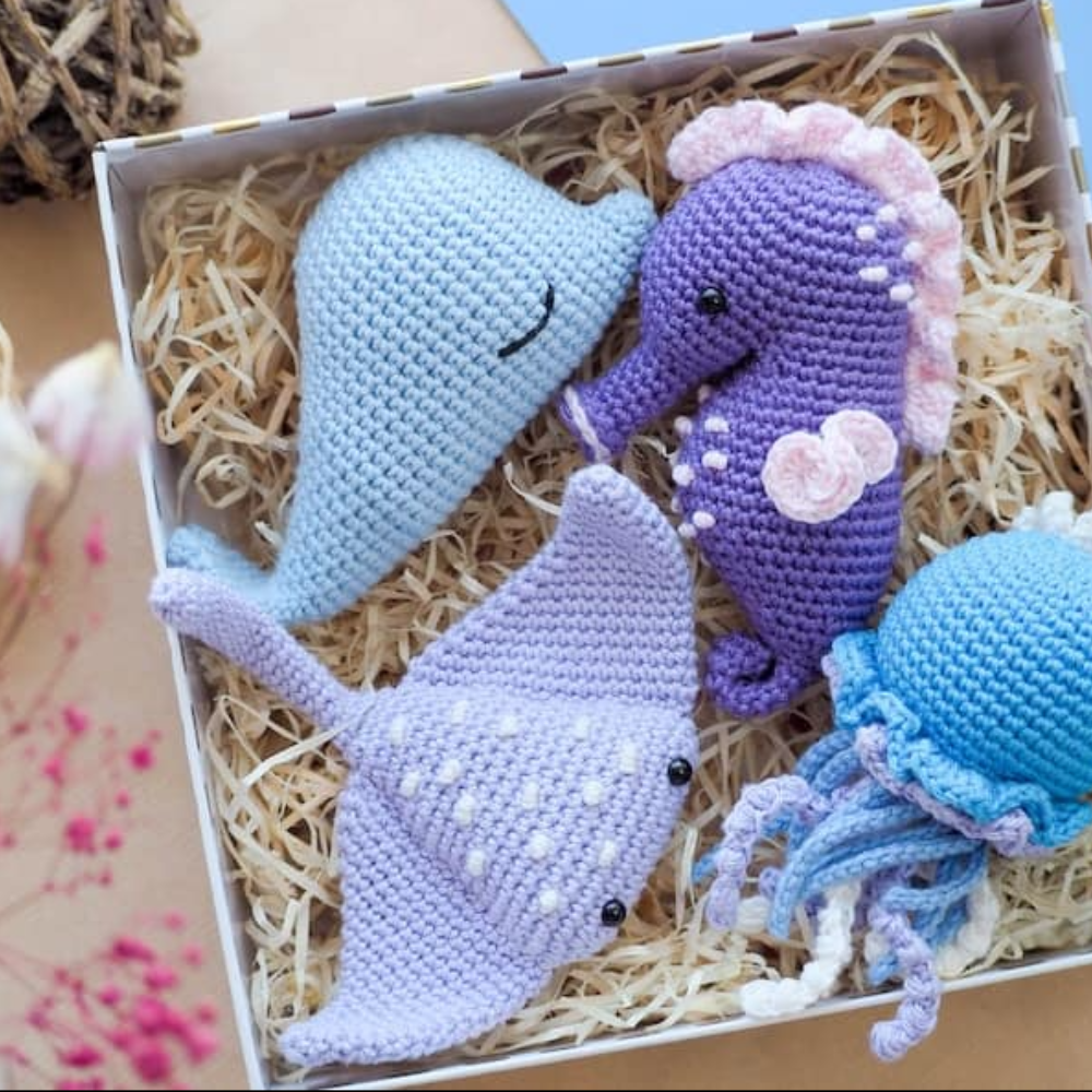 Sea Animal Friends Crochet Pattern Set