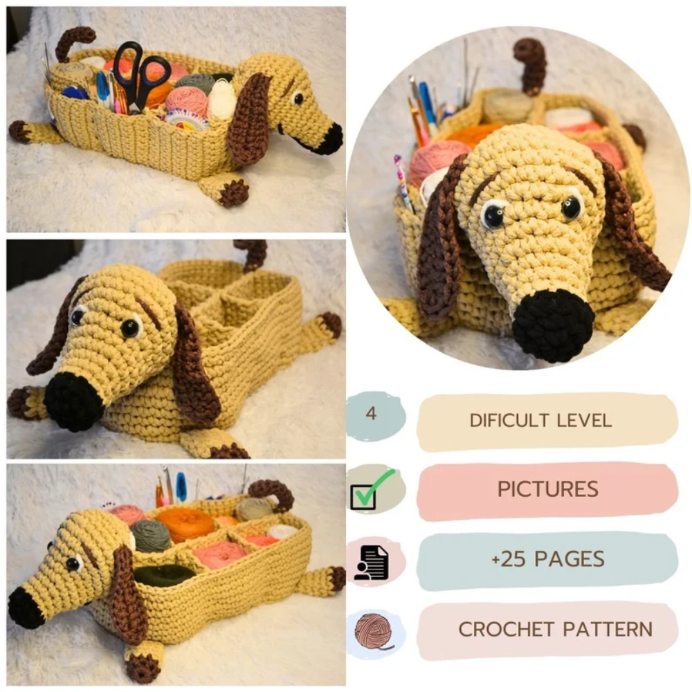 Puppy Storage Organizer Crochet Pattern