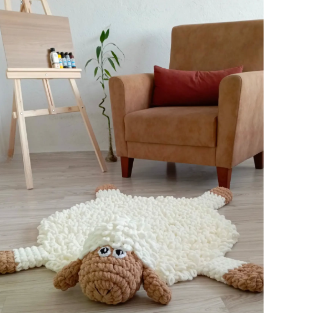 Fluffy Sheep Mat Crochet Pattern