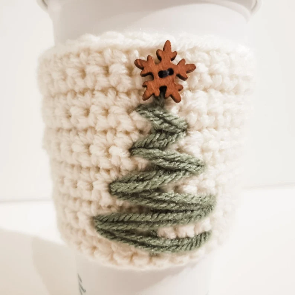 Christmas Tree Cup Cozy Crochet Pattern