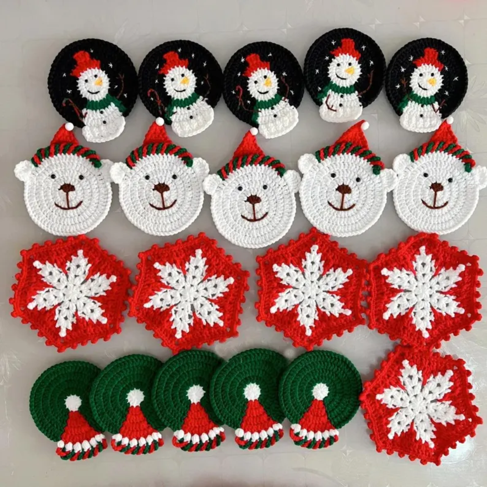Christmas Coaster Crochet Pattern Set