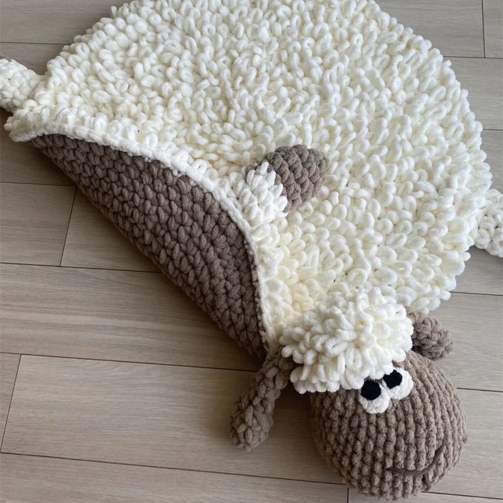 Fluffy Sheep Mat Crochet Pattern