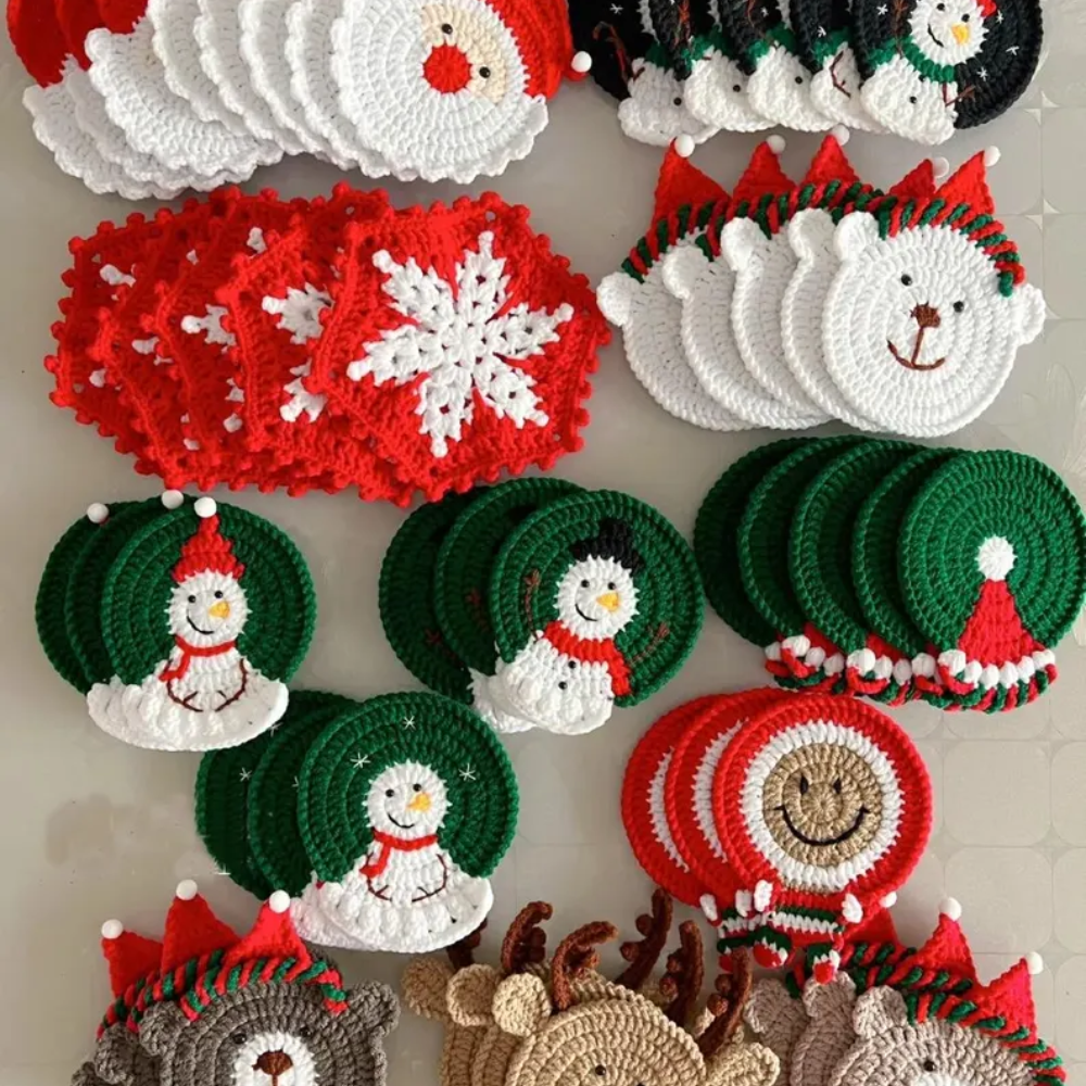 Christmas Coaster Crochet Pattern Set
