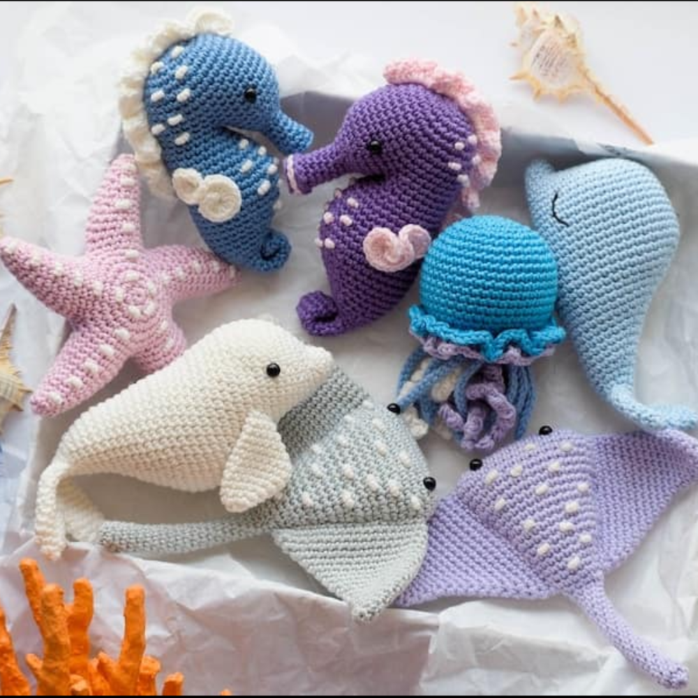 Sea Animal Friends Crochet Pattern Set