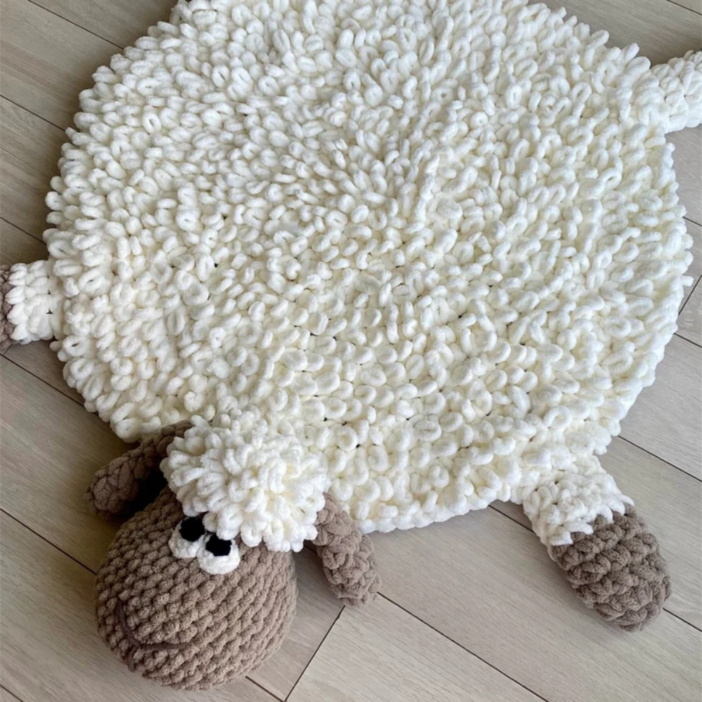 Fluffy Sheep Mat Crochet Pattern
