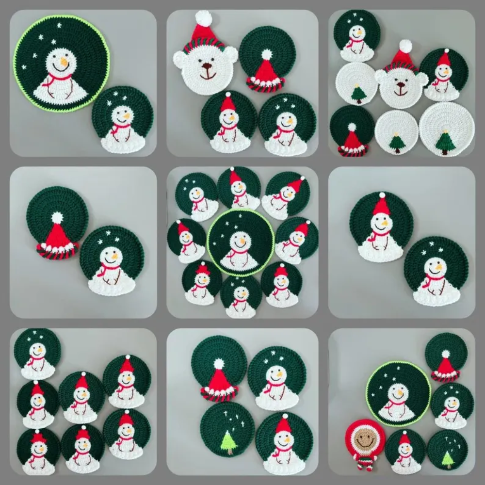 Christmas Coaster Crochet Pattern Set