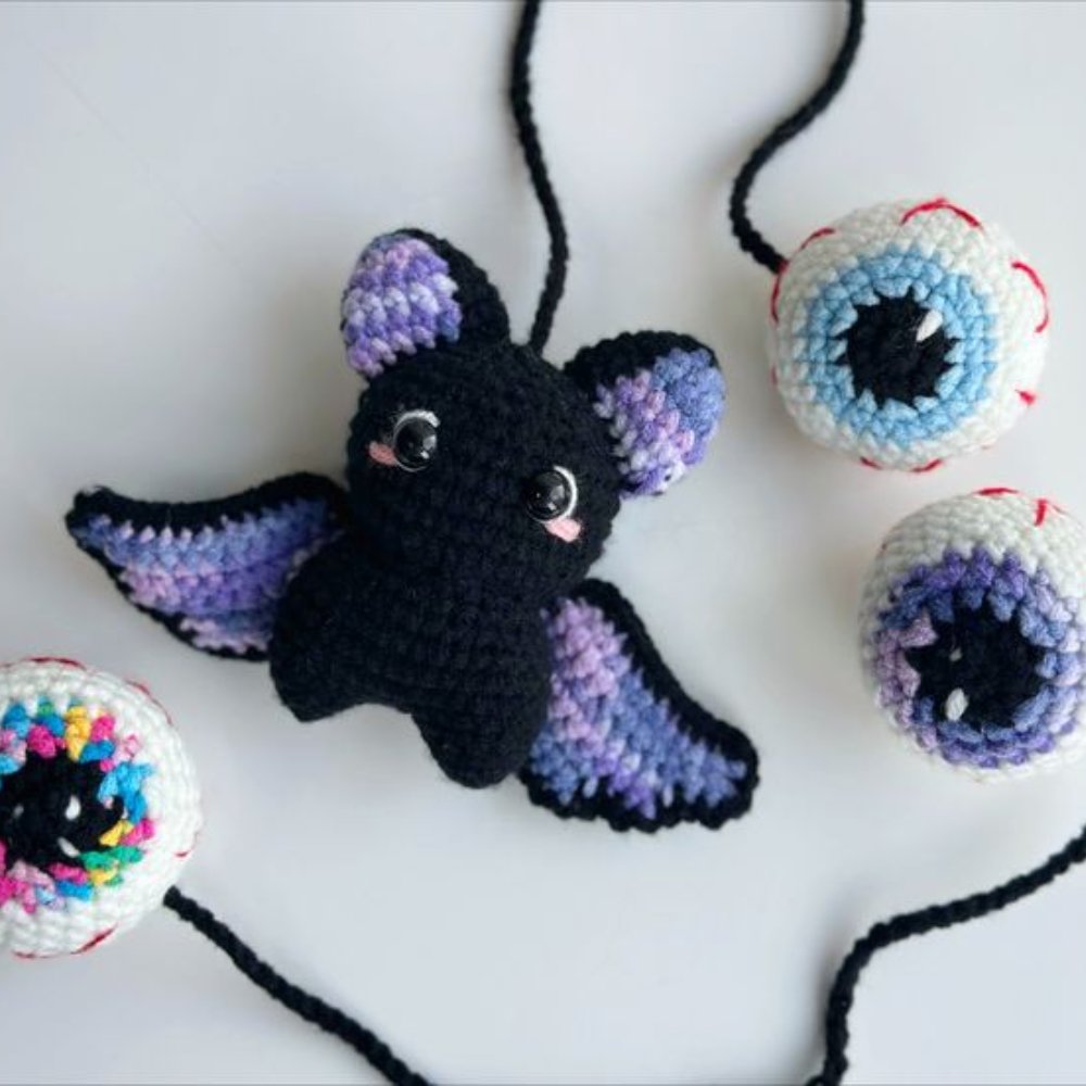Spooky Bat & Eyeballs Crochet Pattern