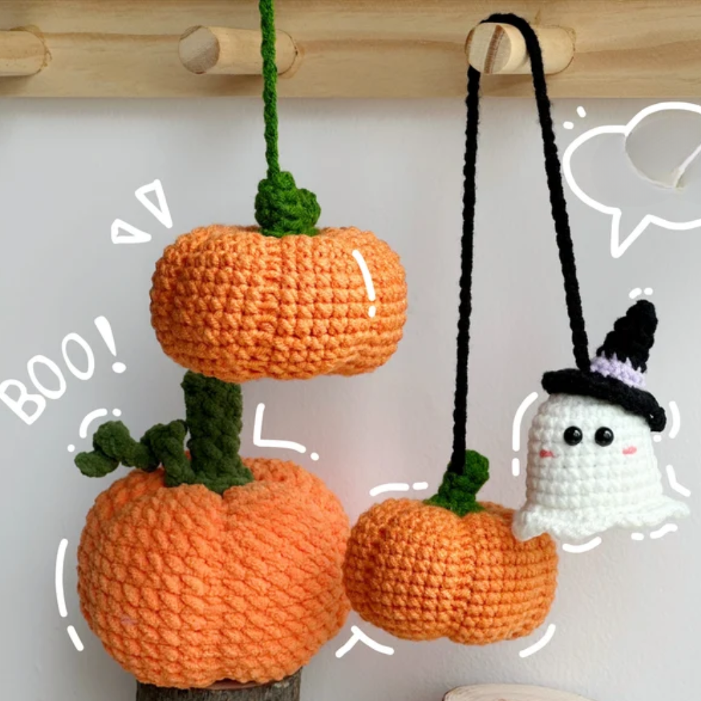 Pumpkin Ghost Witch Crochet Pattern