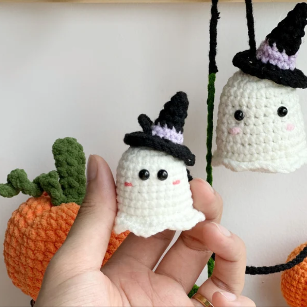 Pumpkin Ghost Witch Crochet Pattern