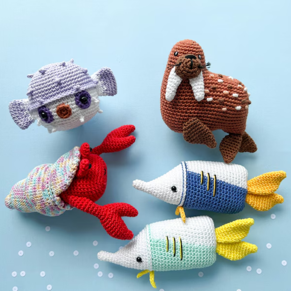 Wild Sea Animal Crochet Pattern Set