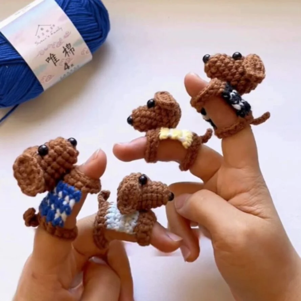 Dog Finger Puppets Crochet Pattern
