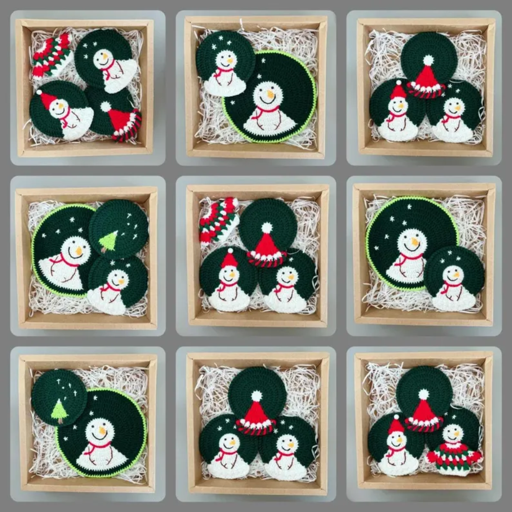 Christmas Coaster Crochet Pattern Set