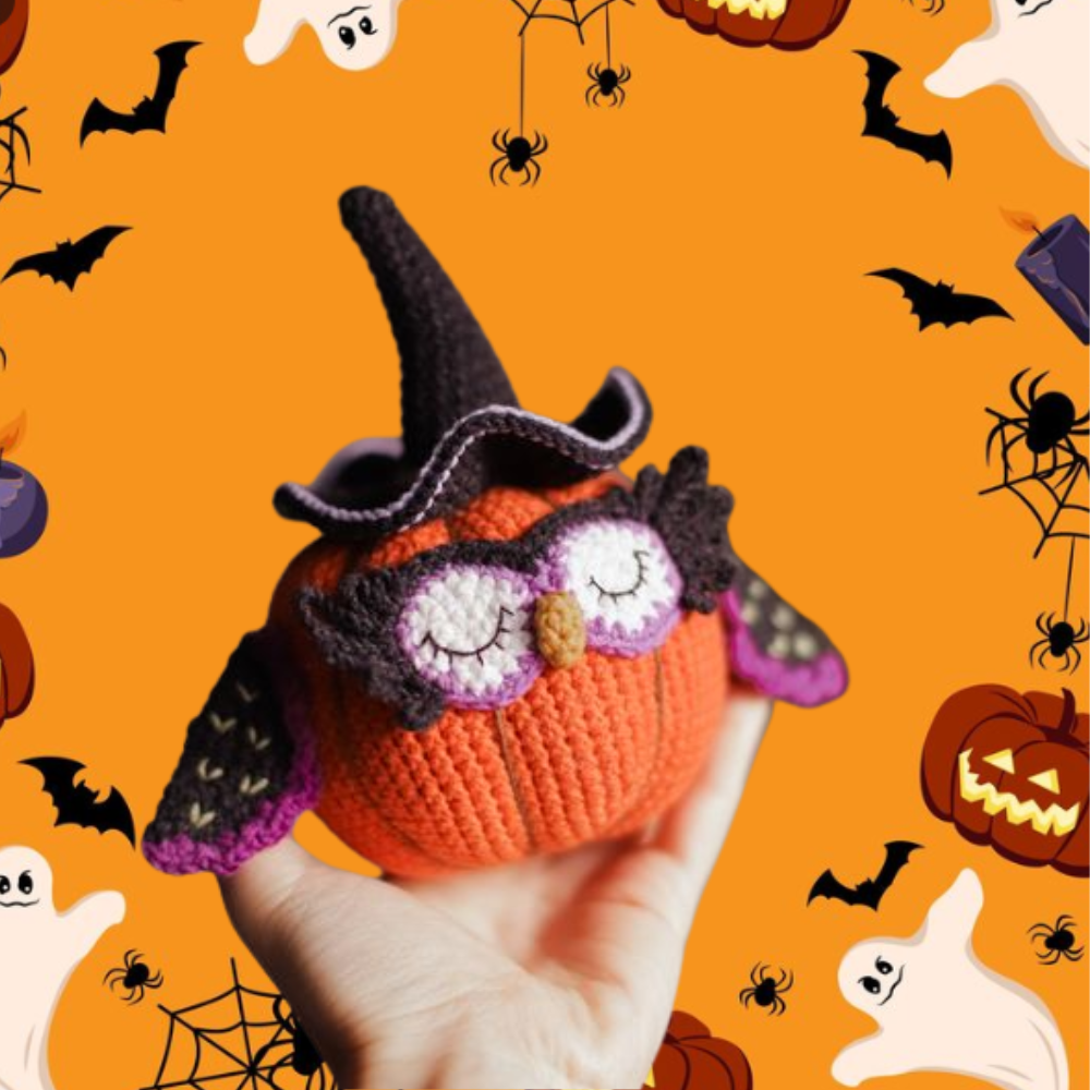 Pumpkin Owl Witch Crochet Pattern