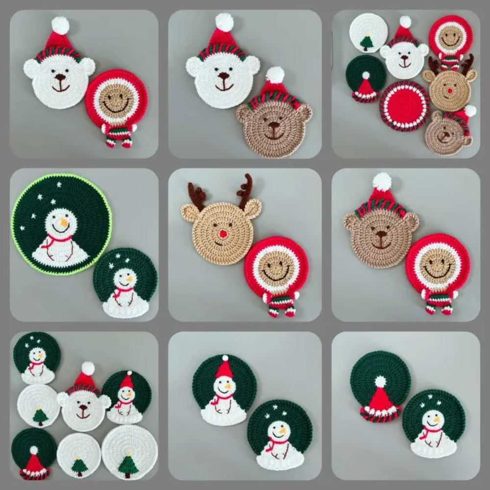 Christmas Coaster Crochet Pattern Set