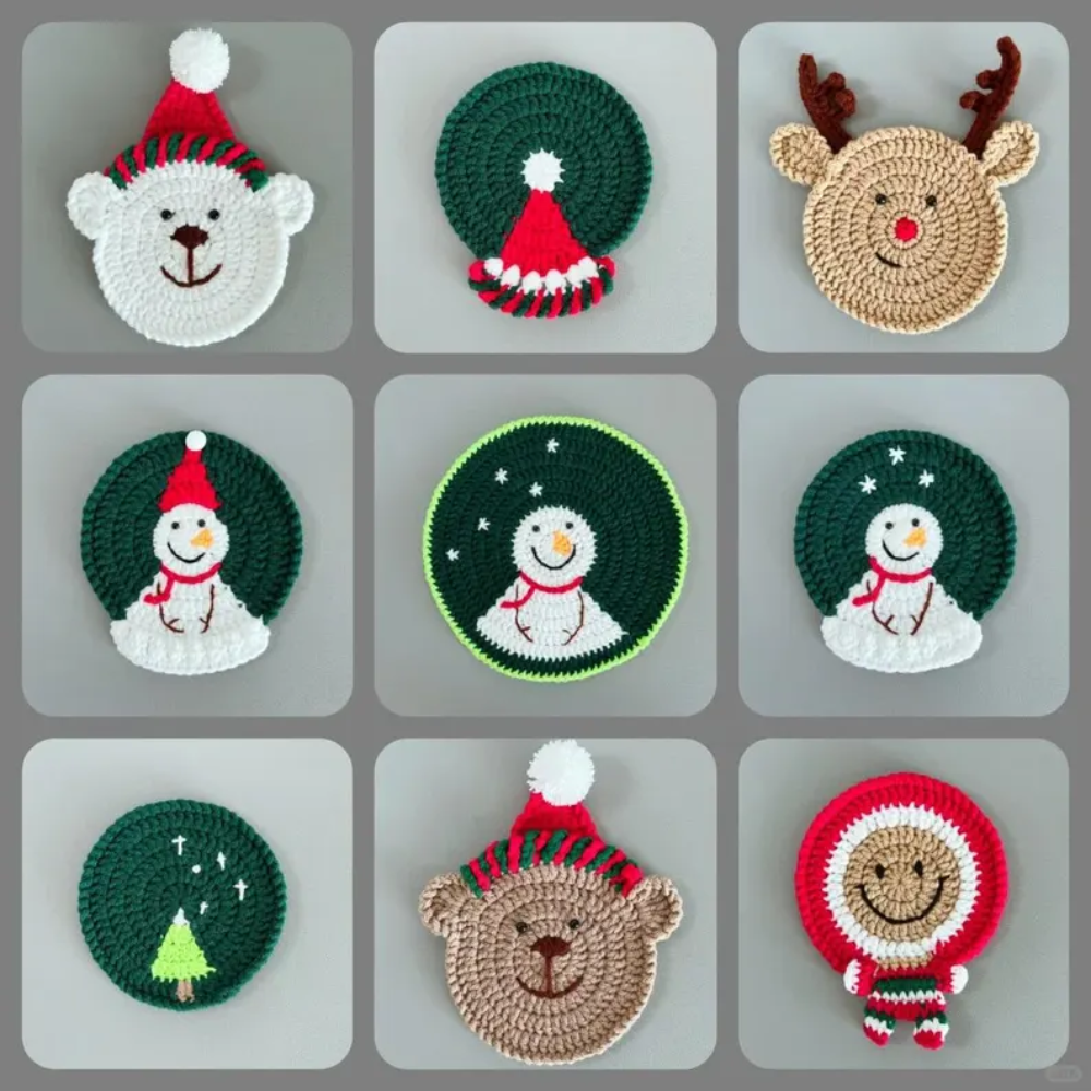 Christmas Coaster Crochet Pattern Set