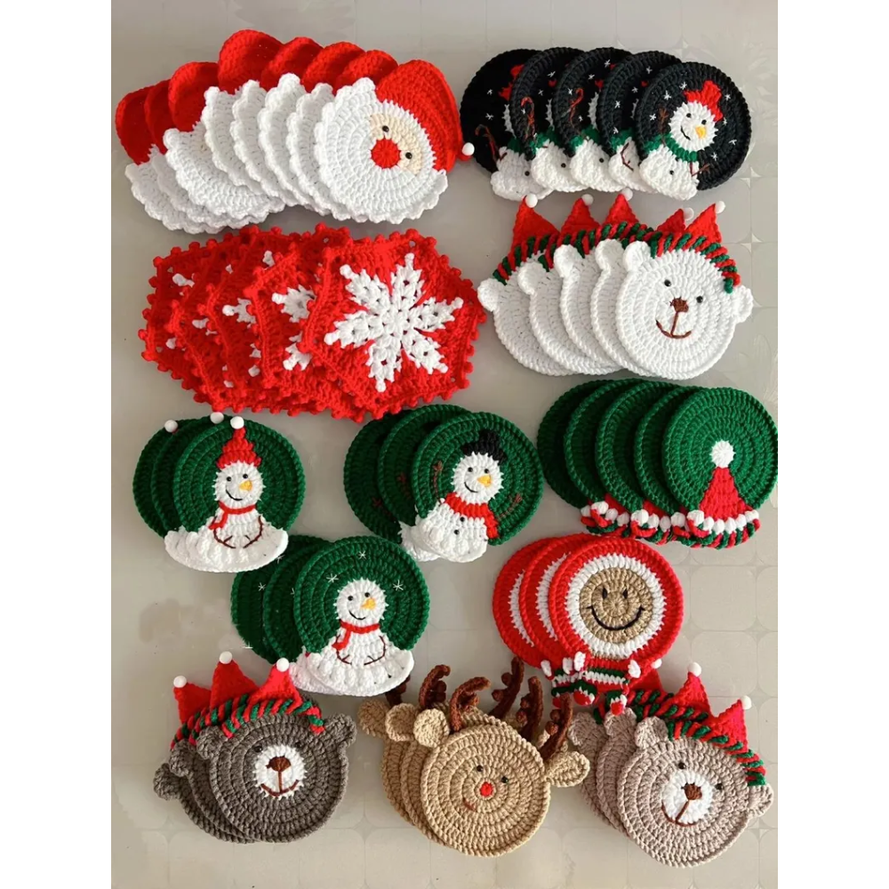 Christmas Coaster Crochet Pattern Set