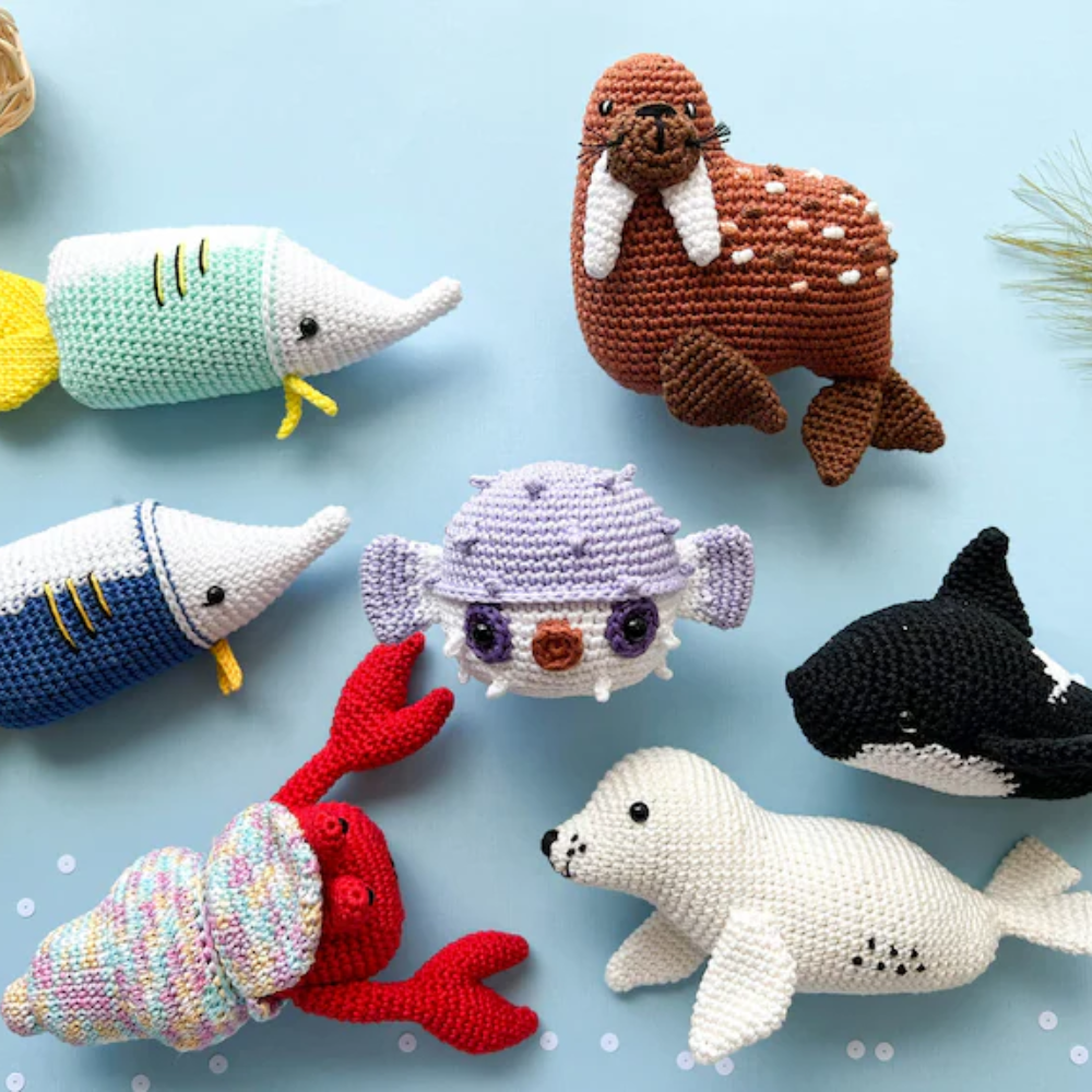 Wild Sea Animal Crochet Pattern Set
