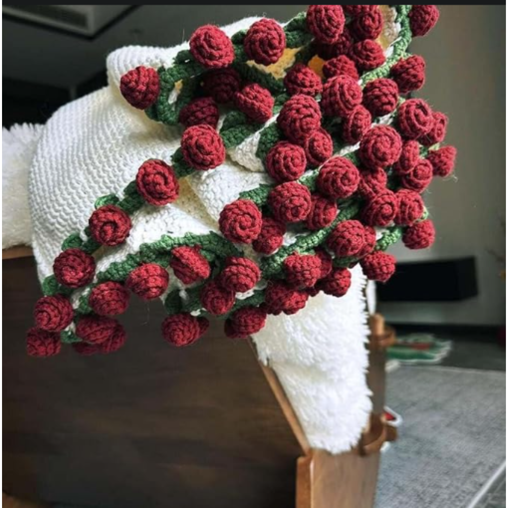 Pink Rose Blanket Crochet Pattern