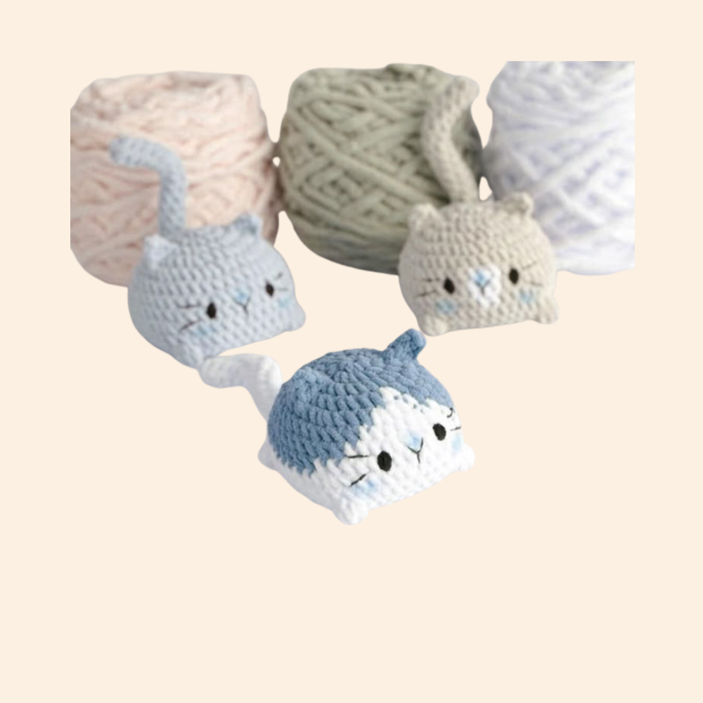 Loafy Kitty Trio Crochet Pattern