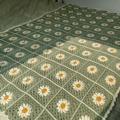 Olive Daisy Blanket Crochet Pattern