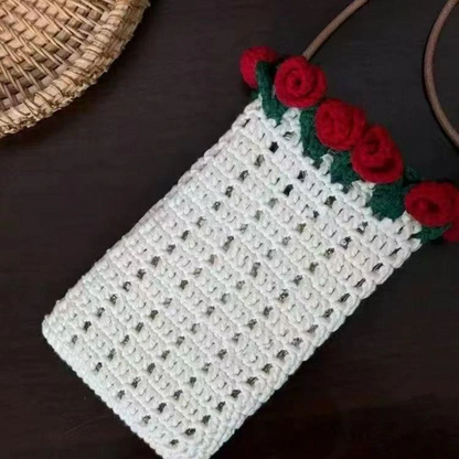 Rose Drawstring Bag Crochet Pattern