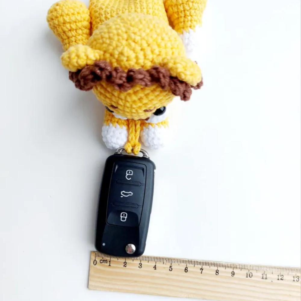 Lion Car Key Cover Crochet Pattern