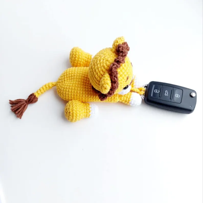 Lion Car Key Cover Crochet Pattern