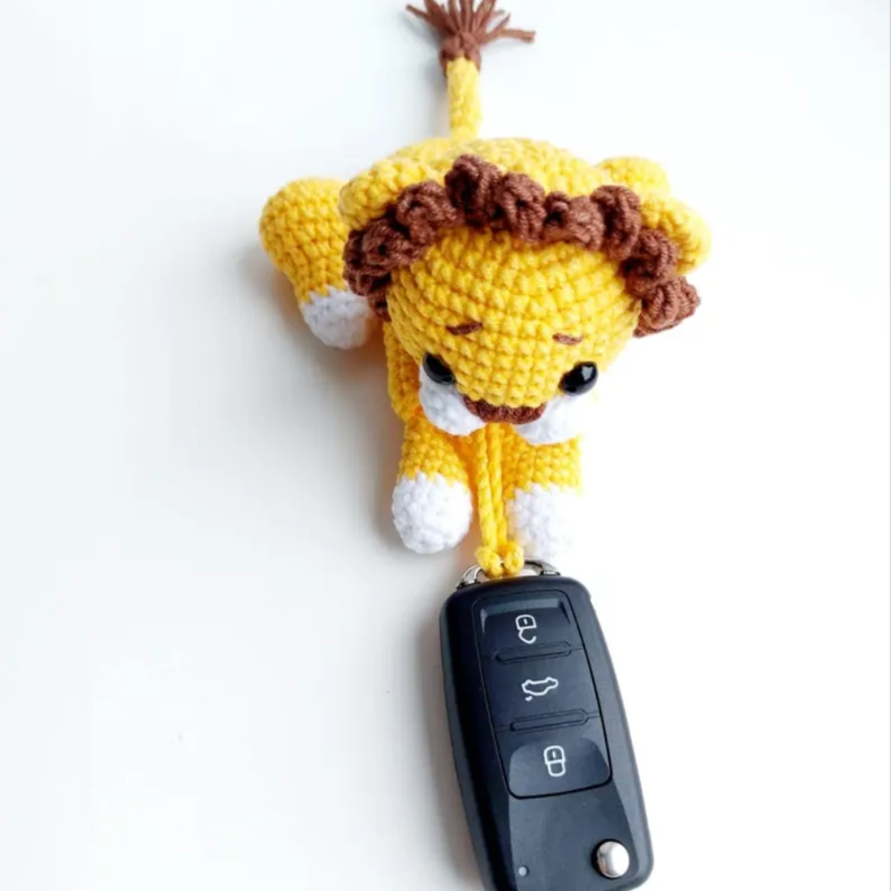 Lion Car Key Cover Crochet Pattern