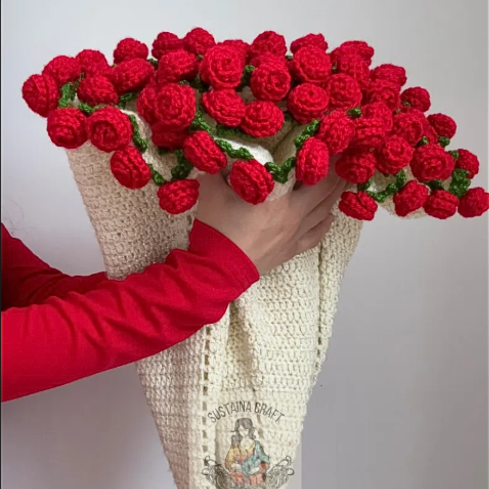 Pink Rose Blanket Crochet Pattern