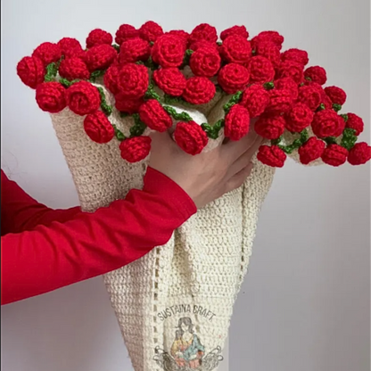 Pink Rose Blanket Crochet Pattern