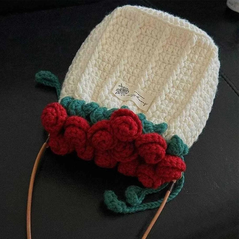 Rose Drawstring Bag Crochet Pattern