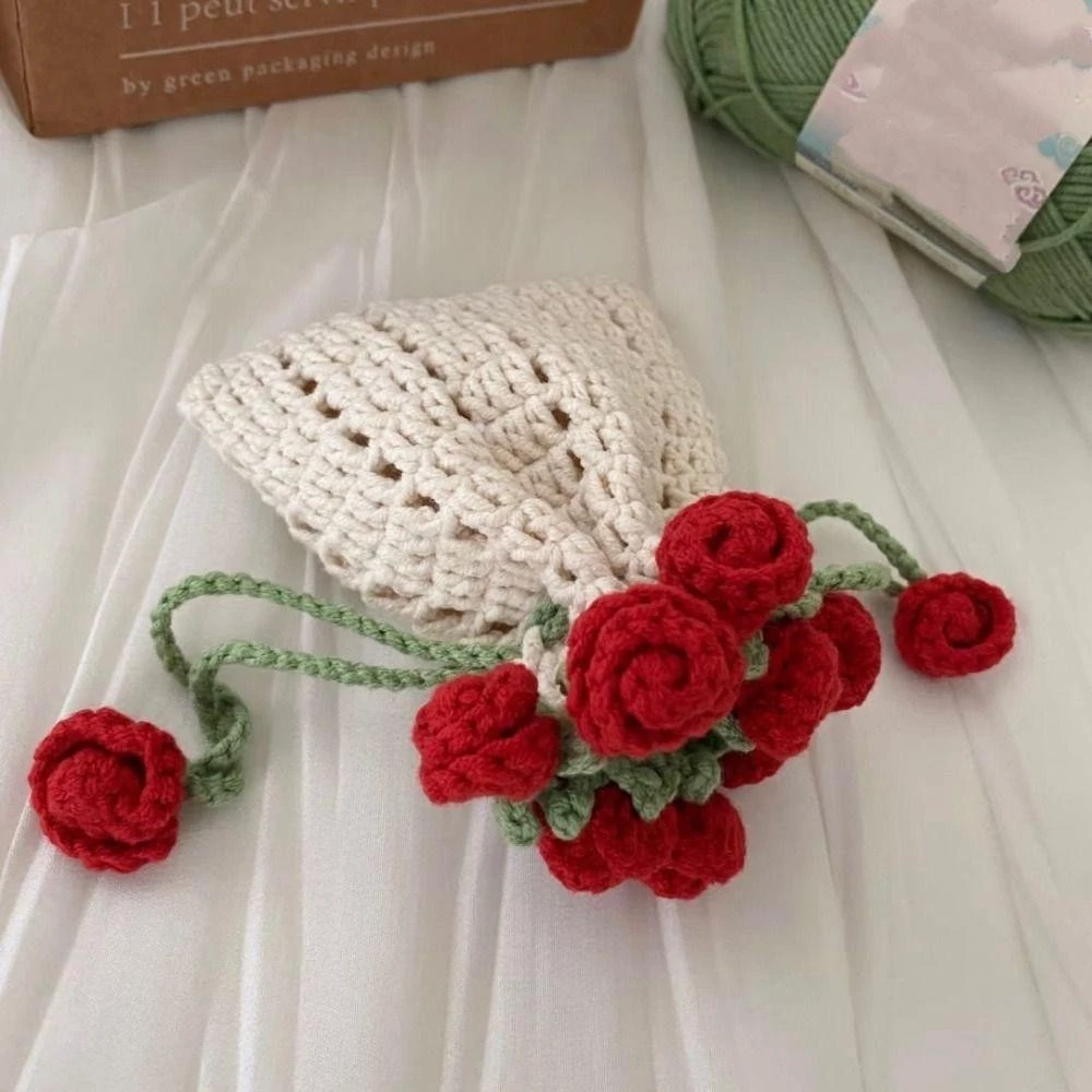 Rose Drawstring Bag Crochet Pattern