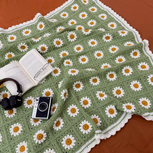 Olive Daisy Blanket Crochet Pattern