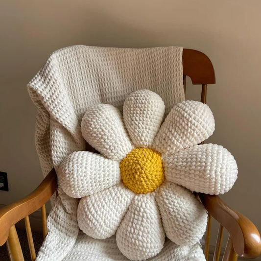 Plush Daisy Pillow Crochet Pattern