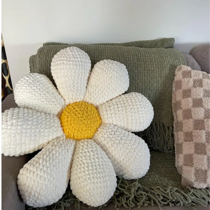 Plush Daisy Pillow Crochet Pattern