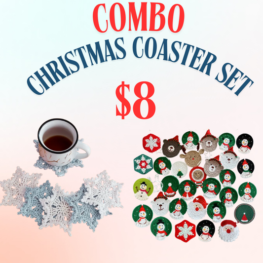 Christmas Coaster Crochet Pattern Set
