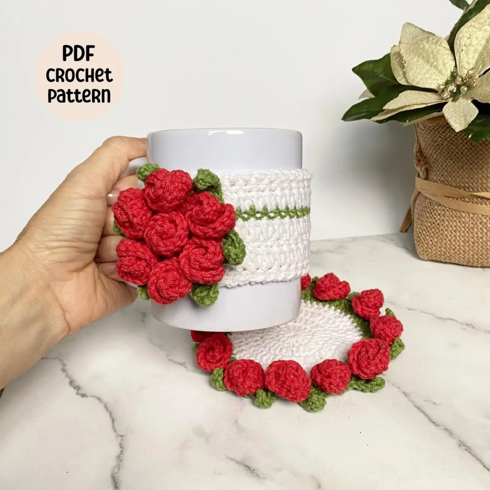 2-IN-1 Merry Bloom Mug Cozy Crochet Pattern