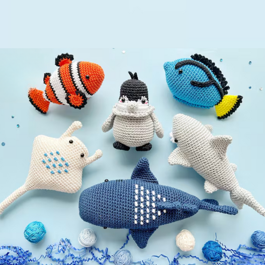 Colorful Sea Animal Crochet Pattern Set