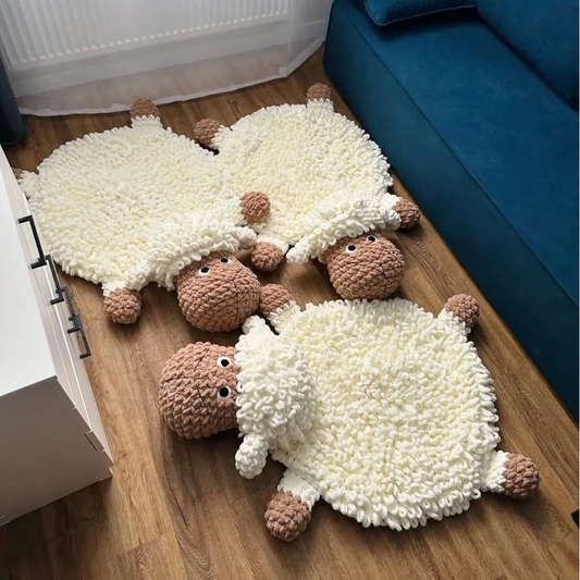 Fluffy Sheep Mat Crochet Pattern