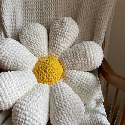 Plush Daisy Pillow Crochet Pattern