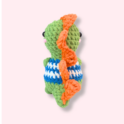 Stegosaurus Wearing Striped Shirt Crochet Pattern